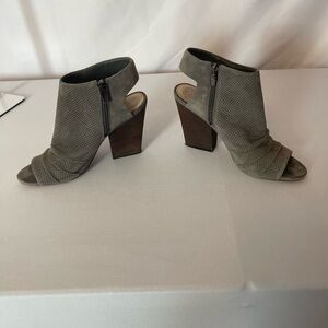 Vince Camuto Perforated Open-Toe Women's Booties in Olive
